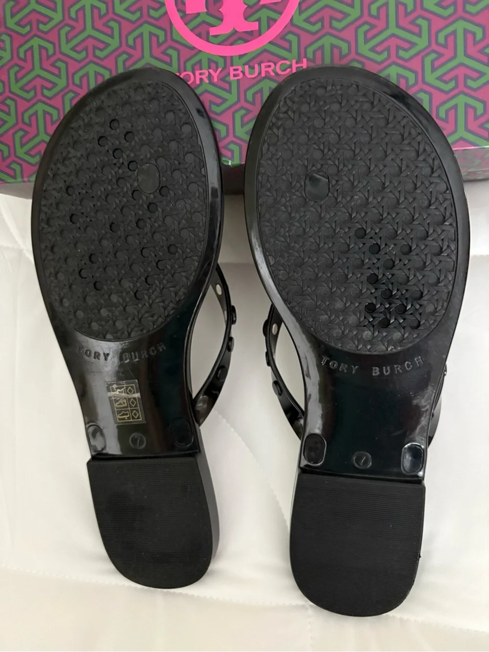 Tory Burch Studded Jelly Flip Flop Size 7  Like New